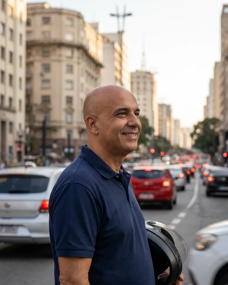 Celso Santos, motoboy em São Paulo